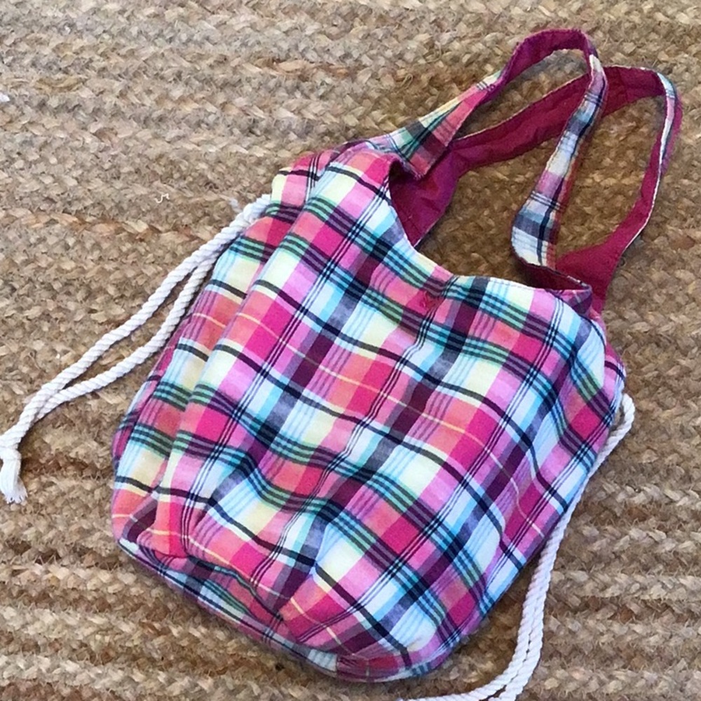 American Eagle Pink Plaid Hobo Bag